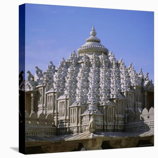 Close up of the Main Dome of the Jain Temple, 1437 AD, Ranakpur, Rajasthan State, India, Asia-Tony Gervis-Stretched Canvas