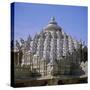 Close up of the Main Dome of the Jain Temple, 1437 AD, Ranakpur, Rajasthan State, India, Asia-Tony Gervis-Stretched Canvas