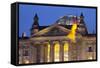 Close-Up of the Reichstag at Night, Berlin, Germany, Europe-Miles Ertman-Framed Stretched Canvas