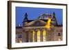 Close-Up of the Reichstag at Night, Berlin, Germany, Europe-Miles Ertman-Framed Photographic Print