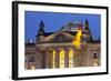 Close-Up of the Reichstag at Night, Berlin, Germany, Europe-Miles Ertman-Framed Photographic Print