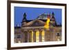 Close-Up of the Reichstag at Night, Berlin, Germany, Europe-Miles Ertman-Framed Photographic Print