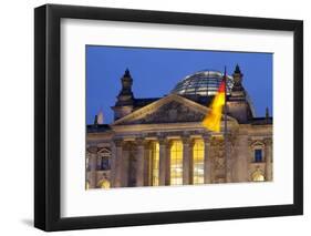 Close-Up of the Reichstag at Night, Berlin, Germany, Europe-Miles Ertman-Framed Photographic Print