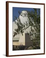 Close up of the Shrine of the Book, with Olive Tree Branches, Israel Museum, Jerusalem, Israel-Eitan Simanor-Framed Photographic Print