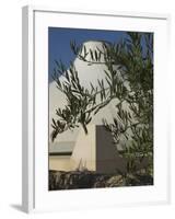 Close up of the Shrine of the Book, with Olive Tree Branches, Israel Museum, Jerusalem, Israel-Eitan Simanor-Framed Photographic Print