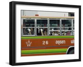 Close-Up of the Side of a Local Bus in Ayutthaya, Thailand, Southeast Asia-Charcrit Boonsom-Framed Premium Photographic Print