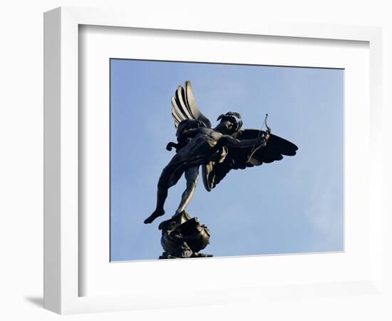 Close-Up of the Statue of Eros on the Shaftesbury Memorial, Piccadilly Circus, London, England-Walter Rawlings-Framed Photographic Print