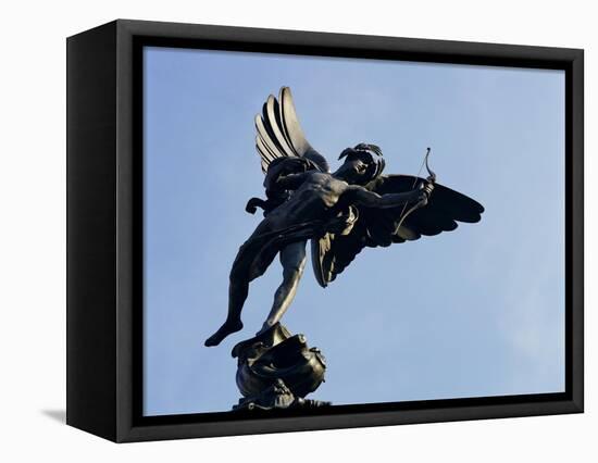 Close-Up of the Statue of Eros on the Shaftesbury Memorial, Piccadilly Circus, London, England-Walter Rawlings-Framed Stretched Canvas