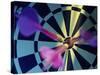 Close-up of Three Darts in the Bull's-Eye of a Dartboard-null-Stretched Canvas