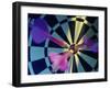 Close-up of Three Darts in the Bull's-Eye of a Dartboard-null-Framed Premium Photographic Print