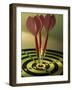 Close-up of Three Darts in the Bull's-Eye of a Dartboard-null-Framed Photographic Print