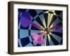 Close-up of Three Darts in the Bull's-Eye of a Dartboard-null-Framed Photographic Print