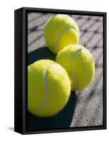 Close-up of Three Tennis Balls-null-Framed Stretched Canvas