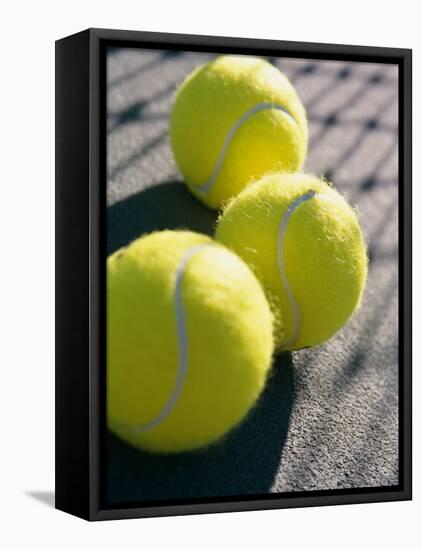 Close-up of Three Tennis Balls-null-Framed Stretched Canvas