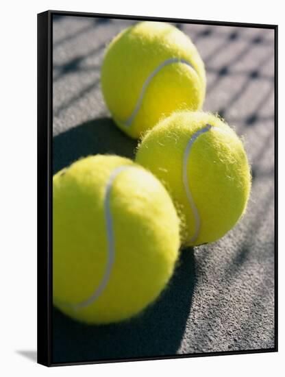 Close-up of Three Tennis Balls-null-Framed Stretched Canvas