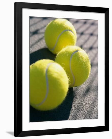 Close-up of Three Tennis Balls-null-Framed Photographic Print