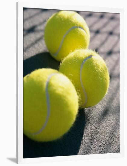 Close-up of Three Tennis Balls-null-Framed Photographic Print