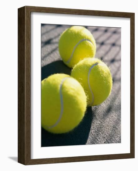 Close-up of Three Tennis Balls-null-Framed Photographic Print