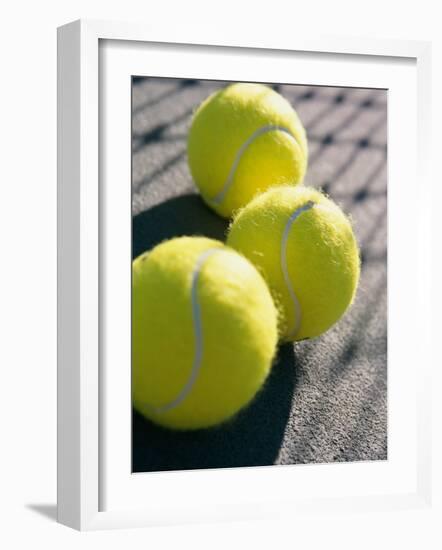 Close-up of Three Tennis Balls-null-Framed Photographic Print