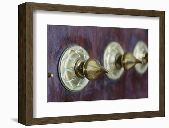 Close-Up of Traditional Carved Door, Stone Town, Zanzibar, Tanzania-Alida Latham-Framed Photographic Print