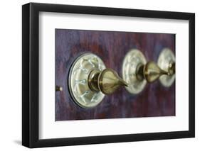 Close-Up of Traditional Carved Door, Stone Town, Zanzibar, Tanzania-Alida Latham-Framed Photographic Print