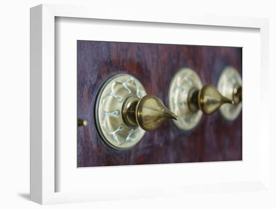 Close-Up of Traditional Carved Door, Stone Town, Zanzibar, Tanzania-Alida Latham-Framed Photographic Print