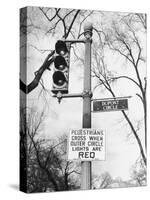 Close-Up of Traffic Sign at Dupont Circle-Myron Davis-Stretched Canvas