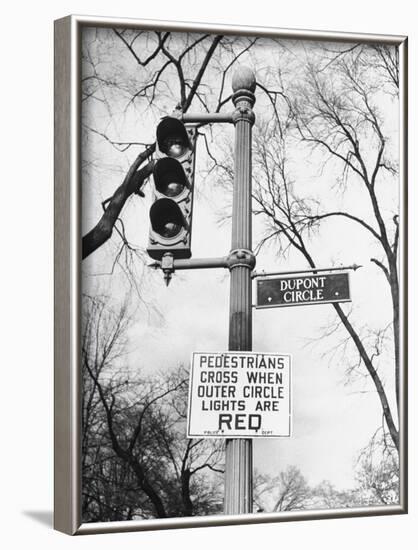 Close-Up of Traffic Sign at Dupont Circle-Myron Davis-Framed Photographic Print