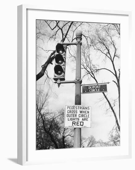 Close-Up of Traffic Sign at Dupont Circle-Myron Davis-Framed Photographic Print