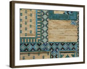 Close-Up of Turquoise Ceramics, Shah-I-Zinda Mausoleum, Samarkand, Uzbekistan, Central Asia-Upperhall-Framed Photographic Print