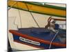 Close up of Two Freshly Painted Fishing Boats, Sitia, Crete, Greek Islands, Greece-Eitan Simanor-Mounted Photographic Print