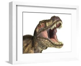 Close-Up of Tyrannosaurus Rex Dinosaur with Mouth Open-null-Framed Art Print