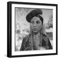 Close Up of Uighur Girl from Kashgar-William Vandivert-Framed Photographic Print