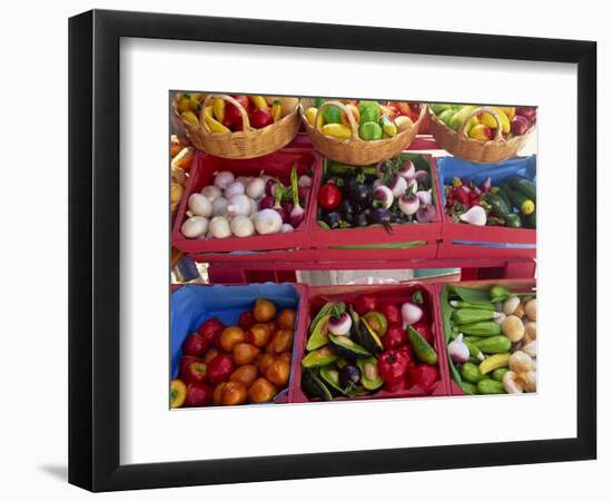 Close-Up of Vegetables for Sale on Market Stall, Playa Del Carmen, Mexico, North America-Miller John-Framed Photographic Print