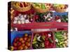 Close-Up of Vegetables for Sale on Market Stall, Playa Del Carmen, Mexico, North America-Miller John-Stretched Canvas