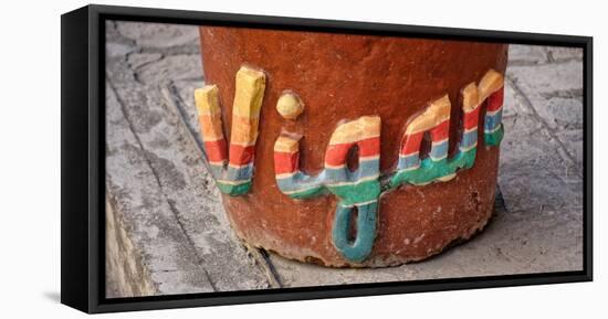 Close-up of Vigan decorative planter, Vigan, Ilocos Sur, Philippines-null-Framed Stretched Canvas