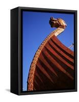 Close-Up of Viking Ship Used as a Charter Boat, Aker Brygge, Oslo, Norway, Scandinavia-Kim Hart-Framed Stretched Canvas