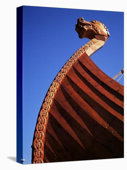 Close-Up of Viking Ship Used as a Charter Boat, Aker Brygge, Oslo, Norway, Scandinavia-Kim Hart-Stretched Canvas