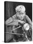 Close Up of Village Boy Posing with His Bicycle-Walter Sanders-Stretched Canvas