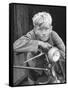 Close Up of Village Boy Posing with His Bicycle-Walter Sanders-Framed Stretched Canvas