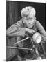 Close Up of Village Boy Posing with His Bicycle-Walter Sanders-Mounted Photographic Print