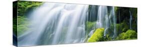 Close-Up of Waterfall on Moss Covered Rocks-null-Stretched Canvas