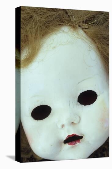 Close Up of White Face of 1950S Doll-Den Reader-Stretched Canvas