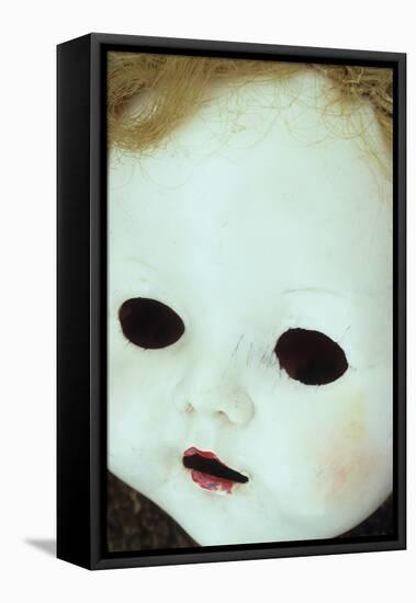 Close Up of White Face of 1950S Doll-Den Reader-Framed Stretched Canvas