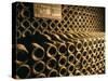 Close-up of Wine Bottles in a Cellar of Bollinger, Ay, Champagne, France-null-Stretched Canvas
