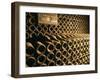 Close-up of Wine Bottles in a Cellar of Bollinger, Ay, Champagne, France-null-Framed Photographic Print