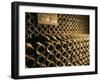 Close-up of Wine Bottles in a Cellar of Bollinger, Ay, Champagne, France-null-Framed Photographic Print