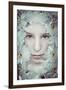 Close Up of Young Girls Face in Flowers-Carolina Hernandez-Framed Photographic Print