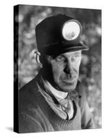 Close Up of Young Mining Foreman of English Descent in Tunnel of the Powderly Anthracite Coal Mine-Margaret Bourke-White-Stretched Canvas