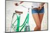 Close-Up of Young Woman with Bicycle-pressmaster-Mounted Photographic Print